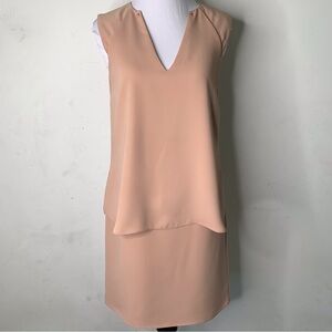 Reiss Women's Pink Sleeveless V Neck Tunic Shift Dress Size 0